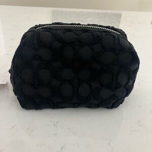 Coach Black Terry Signature Cosmetic Bag